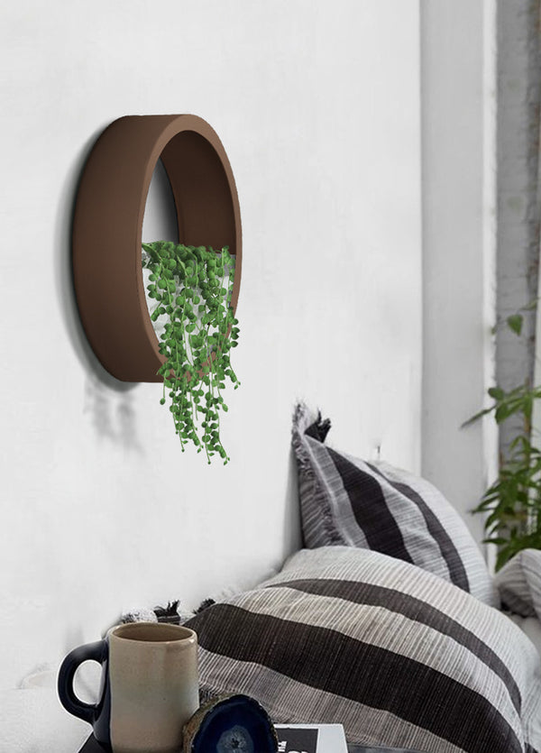 Nordic brief Round Iron Succulent Plant Wall Vase Glass Potted Flower Pot Ornaments Pendant Wall Decor Hanging Planter Flowerpot