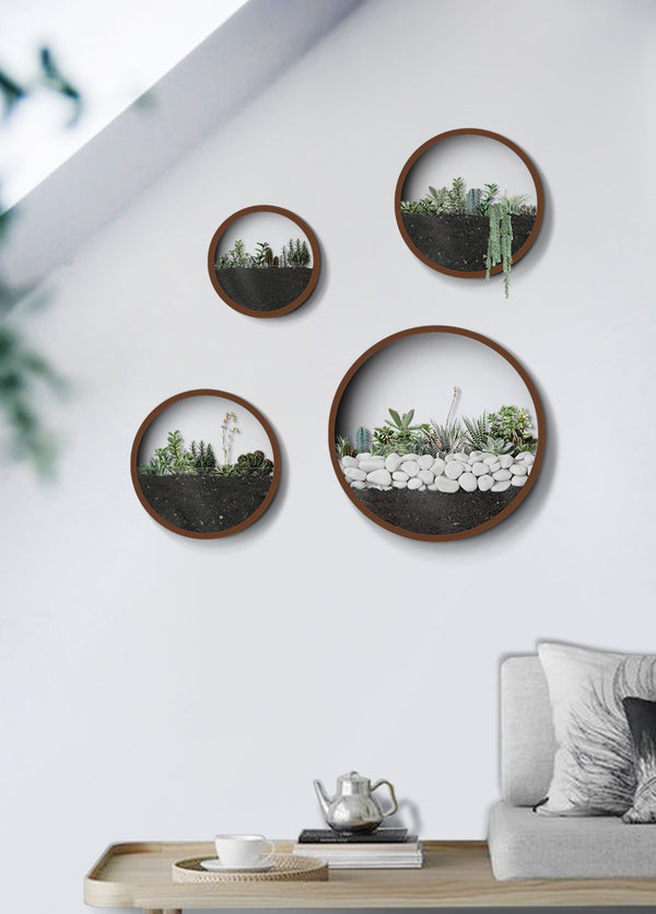 Nordic brief Round Iron Succulent Plant Wall Vase Glass Potted Flower Pot Ornaments Pendant Wall Decor Hanging Planter Flowerpot