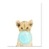 Toile Moderne Animaux Chewing-gum Bleu