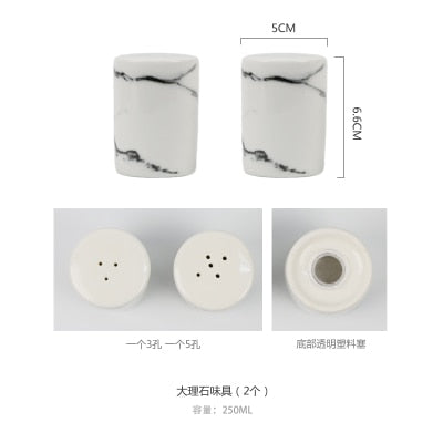 Ceramic Salt And Pepper Oil Bottle Set Porcelain Olive Soy Seasoning Oil Vinegar Bottles wedding favors Kitchen Cooking Tools