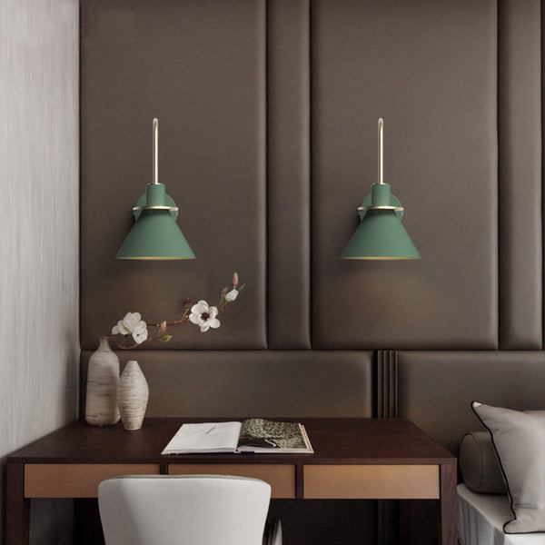 New Nordic wall lamp Bedside lamp Bedroom Modern living room Walkway Staircase Simple iron belt wall lamp LED lamp