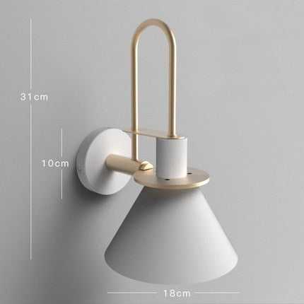 New Nordic wall lamp Bedside lamp Bedroom Modern living room Walkway Staircase Simple iron belt wall lamp LED lamp