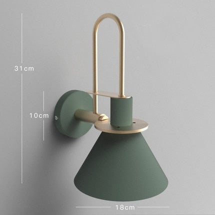 New Nordic wall lamp Bedside lamp Bedroom Modern living room Walkway Staircase Simple iron belt wall lamp LED lamp