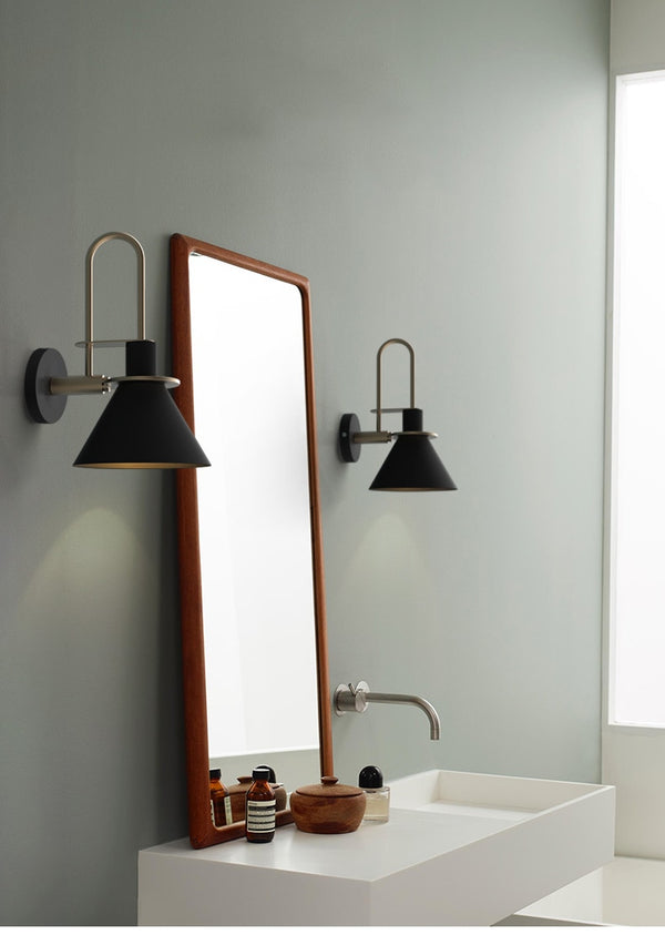 New Nordic wall lamp Bedside lamp Bedroom Modern living room Walkway Staircase Simple iron belt wall lamp LED lamp