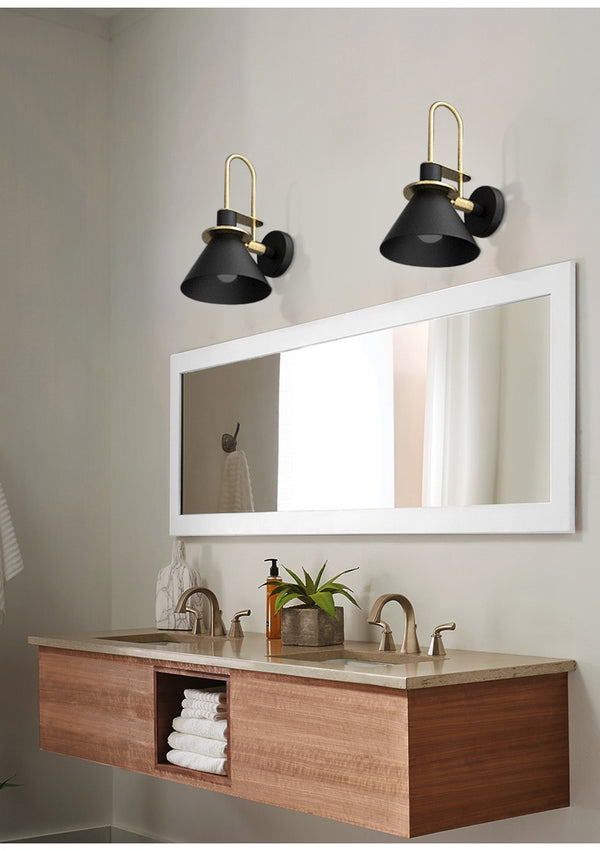 New Nordic wall lamp Bedside lamp Bedroom Modern living room Walkway Staircase Simple iron belt wall lamp LED lamp