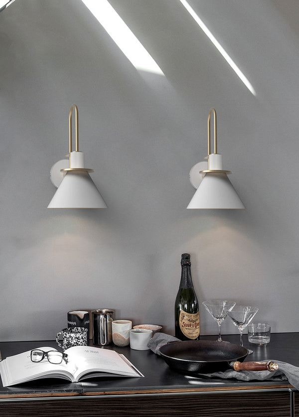 New Nordic wall lamp Bedside lamp Bedroom Modern living room Walkway Staircase Simple iron belt wall lamp LED lamp