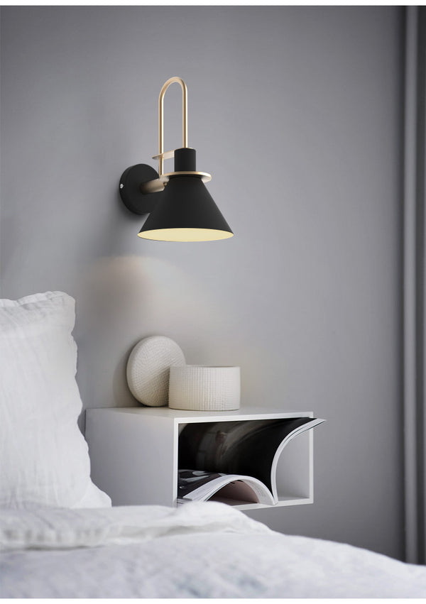 New Nordic wall lamp Bedside lamp Bedroom Modern living room Walkway Staircase Simple iron belt wall lamp LED lamp