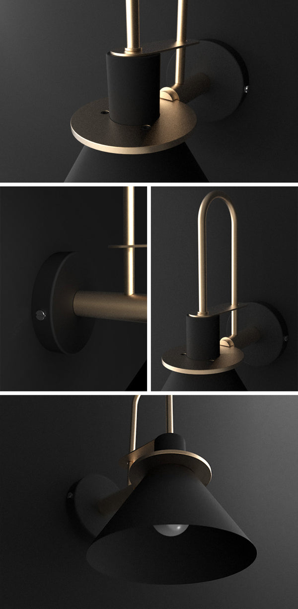 New Nordic wall lamp Bedside lamp Bedroom Modern living room Walkway Staircase Simple iron belt wall lamp LED lamp
