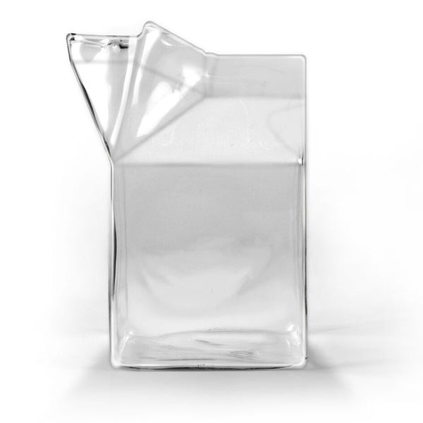 Creative Mini Milk Carton Creamer Cup 250ml Funny Heat Resistant Glass Milk Jug Concise Coffee Tea Juice Morning Cup