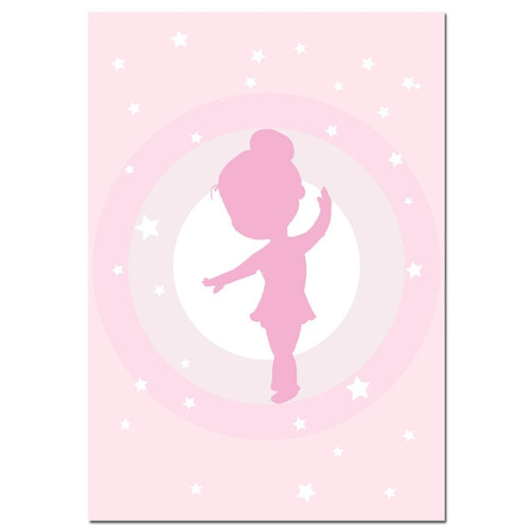 NICOLESHENTING Baby Birth Stats Custom Poster Cartoon Pink Nursery Canvas Art Print Painting Wall Picture Girls Room Decoration