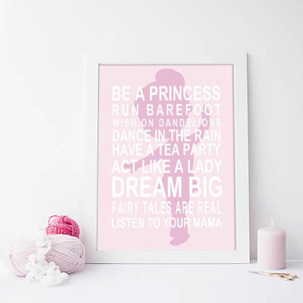 NICOLESHENTING Baby Birth Stats Custom Poster Cartoon Pink Nursery Canvas Art Print Painting Wall Picture Girls Room Decoration
