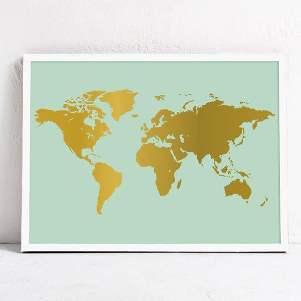 Baby Nursery Decor Wall Art Canvas Posters and Prints Heart Shape World Map Painting Nordic Kids Room Decoration Picture