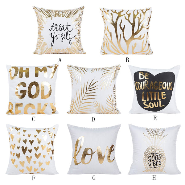 Gajjar Pillow 45*45 Gold Foil Printing Pillowcases geometric Waist Throw Dropshipping inflatable neck pillow for travel