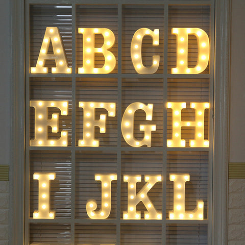 Alphabet LED Letter Light Romantic Wedding Standing Letter Lamp Lights Light Up White Plastic Valentine Love Girlfriend Gifts