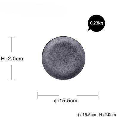 Kinglang round dinner plate home use ceramic dish grey marble color solid plate wholesale