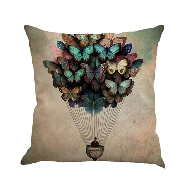 Gajjar Pillow 45*45 Butterfly Painting Linen Throw Waist Pillowcases geometric Dropshipping inflatable neck pillow for travel