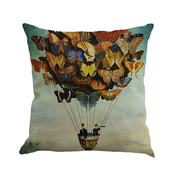 Gajjar Pillow 45*45 Butterfly Painting Linen Throw Waist Pillowcases geometric Dropshipping inflatable neck pillow for travel