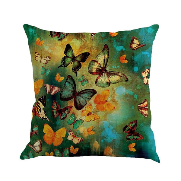 Gajjar Pillow 45*45 Butterfly Painting Linen Throw Waist Pillowcases geometric Dropshipping inflatable neck pillow for travel