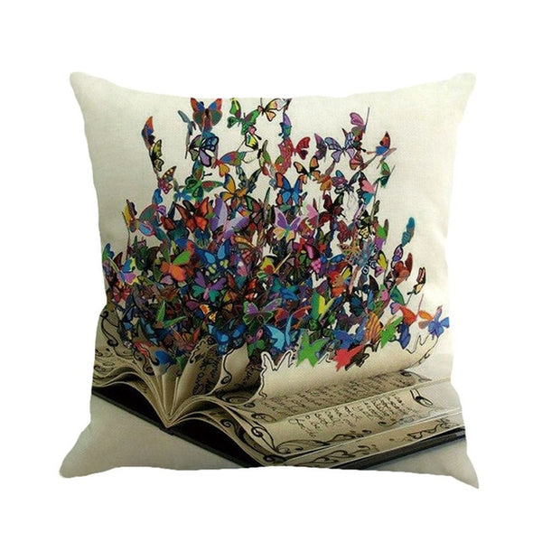 Gajjar Pillow 45*45 Butterfly Painting Linen Throw Waist Pillowcases geometric Dropshipping inflatable neck pillow for travel