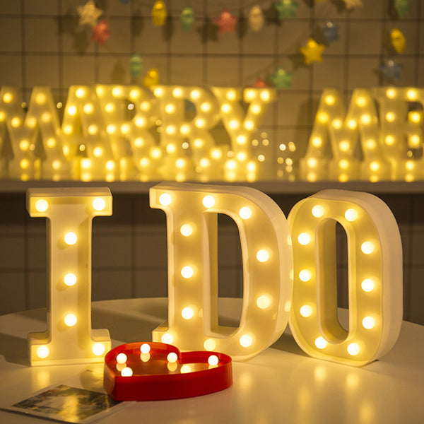 Alphabet LED Letter Light Romantic Wedding Standing Letter Lamp Lights Light Up White Plastic Valentine Love Girlfriend Gifts
