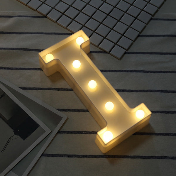 Alphabet LED Letter Light Romantic Wedding Standing Letter Lamp Lights Light Up White Plastic Valentine Love Girlfriend Gifts