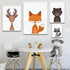 Nordic Art Forest Animal Squirrel Deer Bear Poster Minimalist Canvas Painting Nursery Picture Print Children Room Decoration