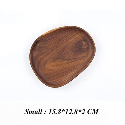 Wooden Entire Dessert Plates Irregular The Afternoon Tea Dishes Solid Wood Creativity Tableware Small Coffee Wood Dinner Plate