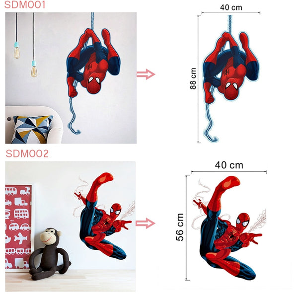 3d effect hero spiderman wall stickers for kids rooms nursery home decor cartoon decorative wall decals pvc poster diy mural art