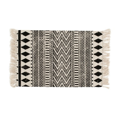 Kilim black white 100% cotton Living room Carpet geometric Indian Rug stripe Modern Mat contemporary design Bohemia Nordic style