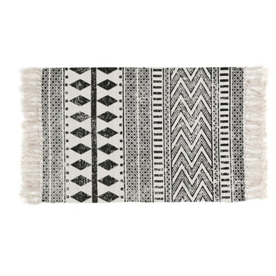 Kilim black white 100% cotton Living room Carpet geometric Indian Rug stripe Modern Mat contemporary design Bohemia Nordic style