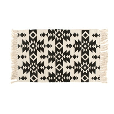 Kilim black white 100% cotton Living room Carpet geometric Indian Rug stripe Modern Mat contemporary design Bohemia Nordic style