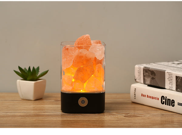 USB Crystal Light natural himalayan salt lamp led Lamp Air Purifier Mood Creator Indoor warm light table lamp bedroom lava lamp