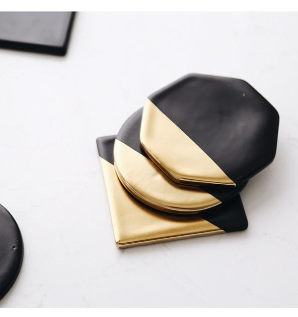 Pink Marble Ceramic Placemat Coaster Mats Pads for Cup Wine Drink Coffee Mug Table Decoration Accessories Marble Decor