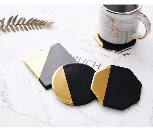 Pink Marble Ceramic Placemat Coaster Mats Pads for Cup Wine Drink Coffee Mug Table Decoration Accessories Marble Decor