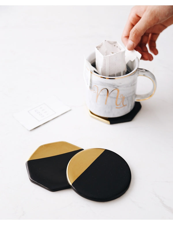 Pink Marble Ceramic Placemat Coaster Mats Pads for Cup Wine Drink Coffee Mug Table Decoration Accessories Marble Decor