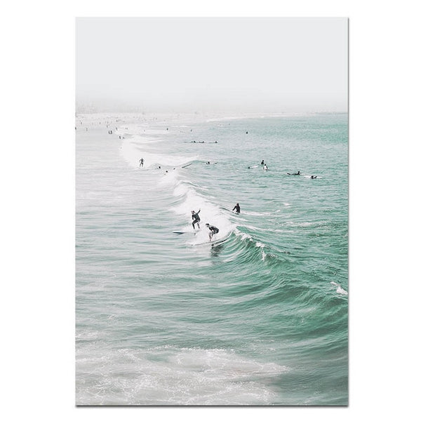 Scandinavian Tropical Decoration Sea Leaf Canvas Poster Landscape Nordic Style Wall Art Print Nature Painting Decorative Picture