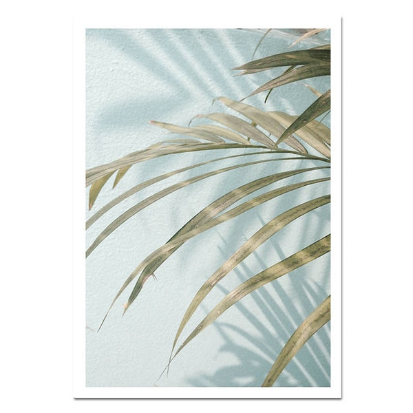 Scandinavian Tropical Decoration Sea Leaf Canvas Poster Landscape Nordic Style Wall Art Print Nature Painting Decorative Picture