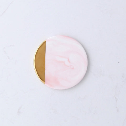 Pink Marble Ceramic Placemat Coaster Mats Pads for Cup Wine Drink Coffee Mug Table Decoration Accessories Marble Decor