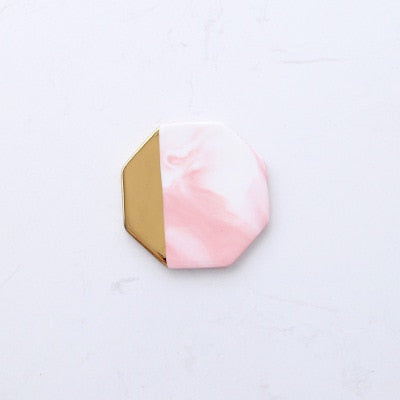 Pink Marble Ceramic Placemat Coaster Mats Pads for Cup Wine Drink Coffee Mug Table Decoration Accessories Marble Decor