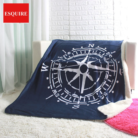 compass throw  50x60" 130x160cm super soft box and needle sofa blankets for car tv travelling blanket