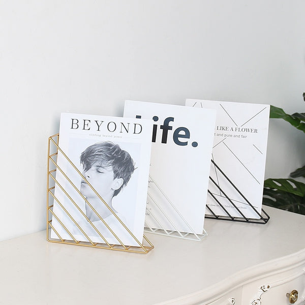 Creative Nordic Iron Wall Mounted Organization Magazine Holder Flower Vase Rack Book Shelf Home Decorative Rack