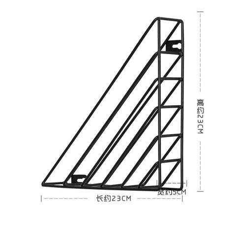 Creative Nordic Iron Wall Mounted Organization Magazine Holder Flower Vase Rack Book Shelf Home Decorative Rack