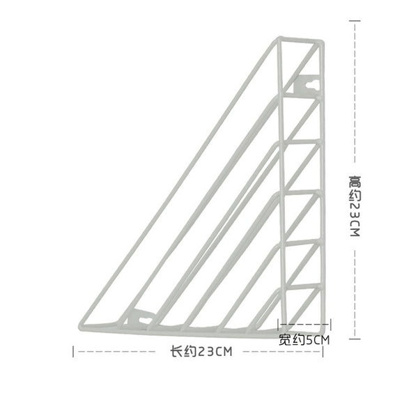 Creative Nordic Iron Wall Mounted Organization Magazine Holder Flower Vase Rack Book Shelf Home Decorative Rack