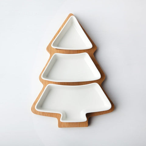 1Pcs Christmas style Plate Salad Cake Fruit Dessert Trays Candy Ceramic Dishes Porcelain Plates Restaurant Tray Tableware set