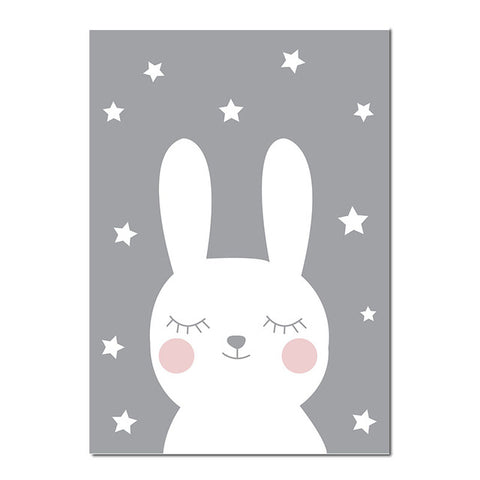 Toile Lapin & Ourson Be Happy My Baby