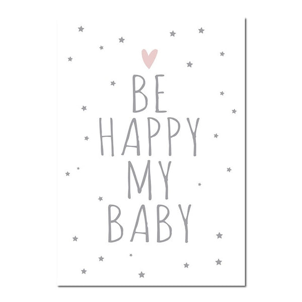 Toile Lapin & Ourson Be Happy My Baby