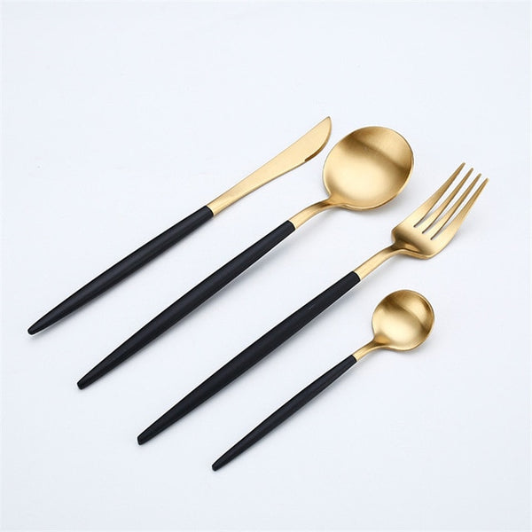 Rose Gold Tableware Set Stainless Steel Cutlery Set Western Food Tableware Luxury Fork Teaspoon Knife Cutlery Set Drop shipping