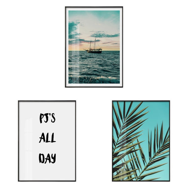 Tropical Decoration Scandinavian Palm Tree Canvas Landscape Poster Motivation Nordic Wall Art Print Painting Decorative Picture