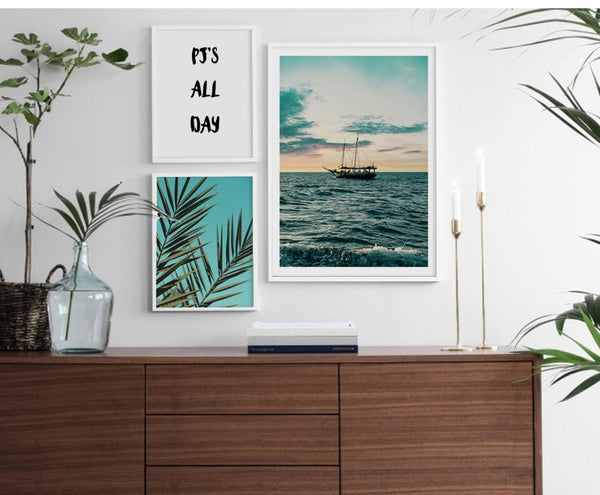 Tropical Decoration Scandinavian Palm Tree Canvas Landscape Poster Motivation Nordic Wall Art Print Painting Decorative Picture
