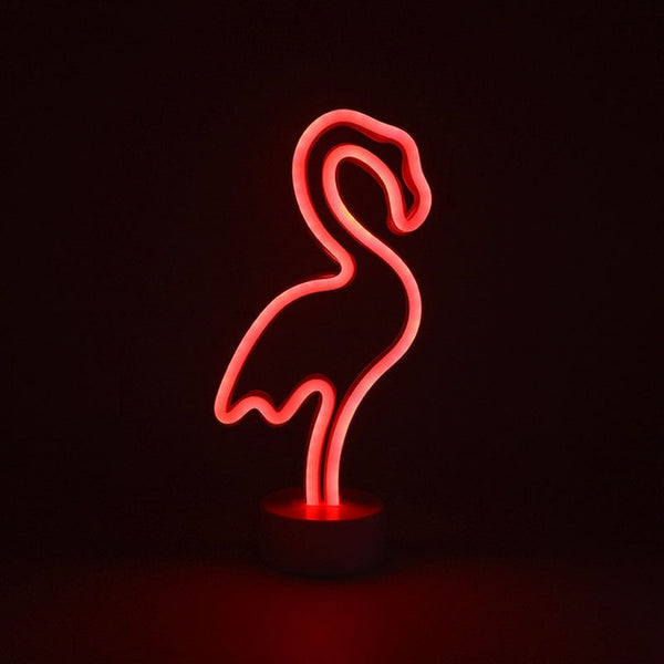 2018 New Red Lighting Flamingo Neon Decoration Table Lamp Romantic LED Lighting Interior Bedroom Festival Club Wedding ZQ-NH310